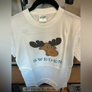 Kids White Moose Graphic T-Shirt